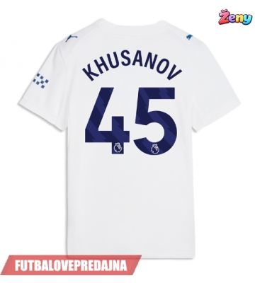 Lacne Ženy Futbalové dres Manchester City Abdukodir Khusanov #45 2026-27 Krátky Rukáv - Tretina